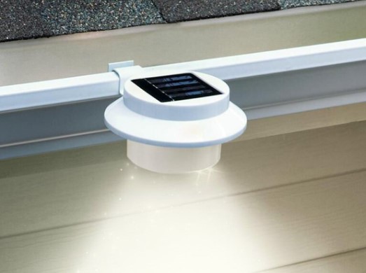 White Multi Purpose Waterproof Fence Gutter Roof Hanging Solar LED Light w Clamp $9.99 (Don’t pay $15)