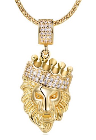 Extra 10% off at checkout | Aventura Luxe Jewellery 18K Gold-Plated Lion Head Pendant with Chain Necklace $19.99 (Price elsewhere $487.00)