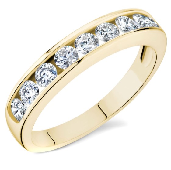 Gilo Pearl .50Ct Diamond Channel Set Eternity Band In 14K Yellow Gold $659.00 (Price elsewhere $3894.00)