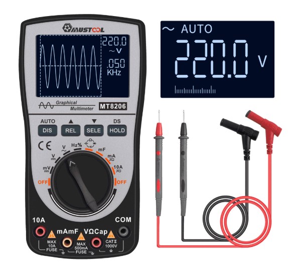 34% OFF | Upgraded MUSTOOL MT8206 2 in 1 Intelligent Digital Oscilloscope Multimeter AC/DC Current Voltage Resistance Frequency Diode Tester Auto/Manual Raging with Analog Bar Graph $73.95 (Was $111.64)