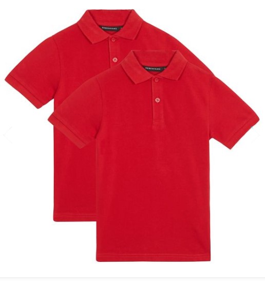 Buy 1 Get 1 Half Price | Debenhams – Children’s pack of two red school slim fit polo shirts $7.20 – $18.00