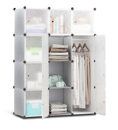 Extra 10% off at checkout | 12 Stackable Cube Storage Cabinet White $69.00