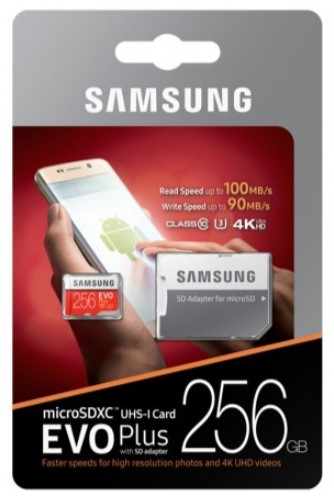 Samsung Evo Plus 256gb Class 10 Micro Sdxc With Sd Adapter Mb-mc256ga, 100mb/s, 4k, U3 $139.00 (Was $249.00)