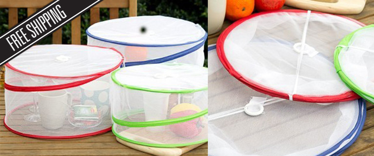 Keep Pesky Bugs and Flies Away from Your Tasty Picnic with This Set of 3 Pop-Up Food Covers! Only $15 with Free Shipping