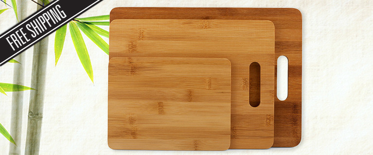 Keep Your Kitchen Prep Organised with These Lovely Three-Piece Bamboo Chopping Board Set! Great House-Warming Gift Idea. Only $17 with Free Shipping