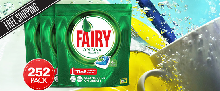 Make Your Life a Little Easier with The Cleaning Power of Fairy All-in-One Dishwashing Tabs with This 252 Pack. Only $59