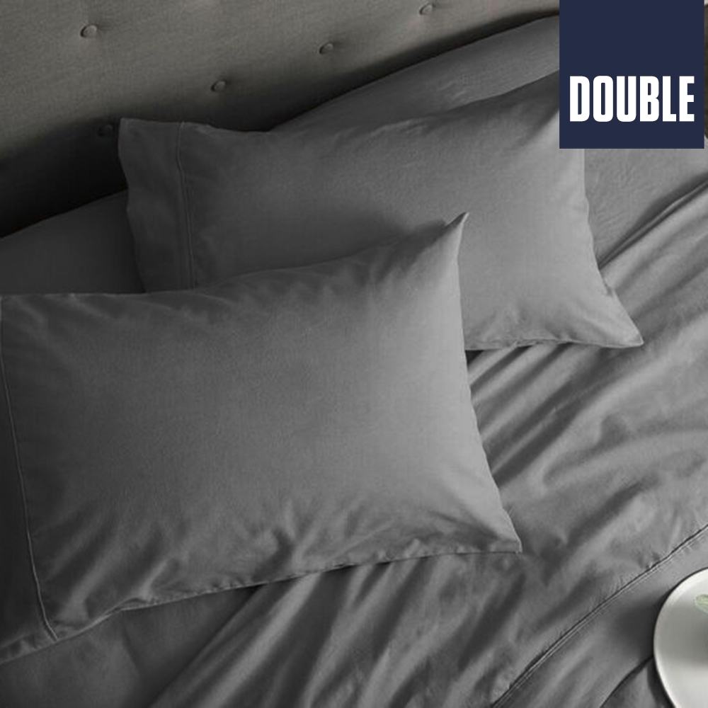 Sheraton Flannelette Sheet Set – Feather Grey – Double $47.00