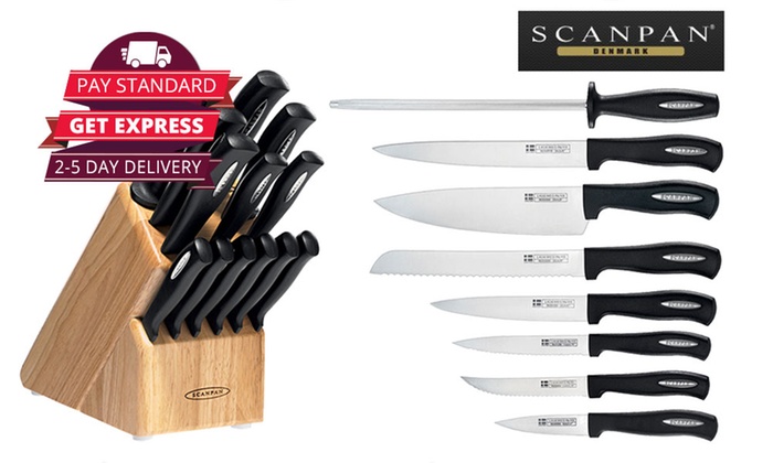 $99 for a Scanpan 14-Piece Knife Set with Wooden Storage Block (Don’t Pay $289.95)