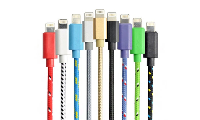 Two Braided Universal Lightning Cables for iPad or iPhone in Choice of Colour: 1-Metre ($9) or 3-Metre ($12)