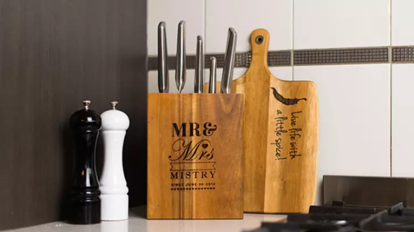 Personalised Wooden Knife Block Shipping Included  $39 VALUED AT $109.99 SAVE 65% OFF