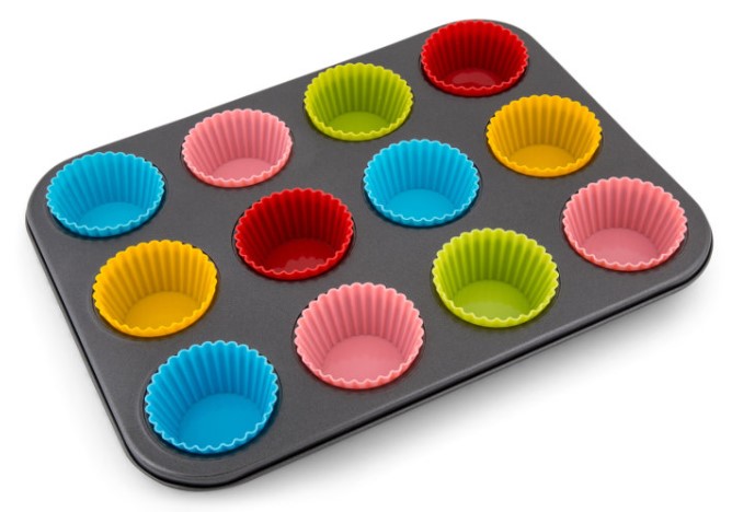 Gourmet Kitchen 12 cup Non-Stick Muffin Pan with Silicone inserts $9.99