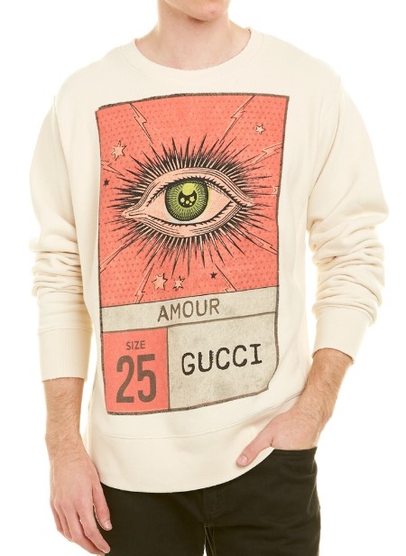 Extra 10% off at checkout | Gucci Eye Print Cotton Sweatshirt $1108.40 (Price elsewhere $1239.00)