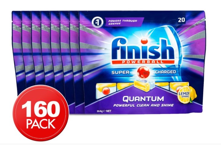 160pk Finish Powerball Quantum Super Charged Dishwashing Tabs Lemon Sparkle $55 (Don’t pay $120.38)