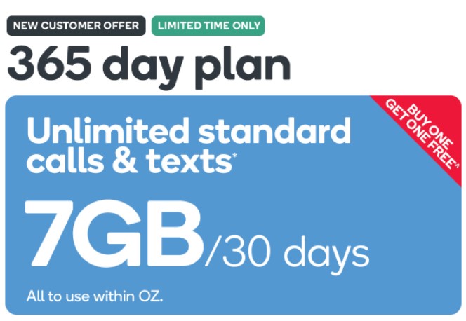 Kogan Mobile Prepaid Voucher Code: MEDIUM (365 Days | 7GB Per 30 Days) – Buy One Get One Free