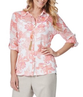 CLAIRE SHIRT PAISLEY PRINTED NOW $40.00 (WAS $89.95)