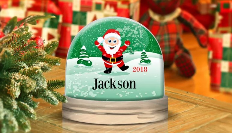 Three Personalised Christmas Snow Globes Plus $11.99 Shipping Fee  $26