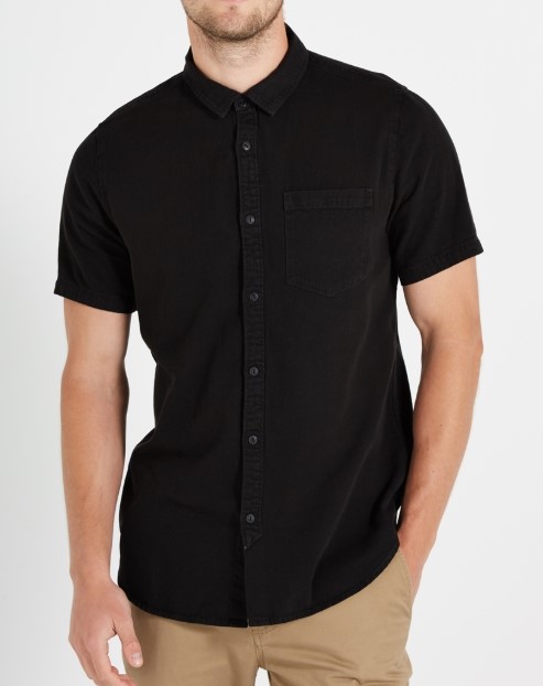 Cotton On Short Sleeve Shirt Black Vintage Denim $11.98 (RRP $29.95 )