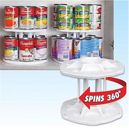 White Plastic 2 Layers Detachable 14 Capacity Can Tamer Storage Organizer $10.99 (RRP $22.95)