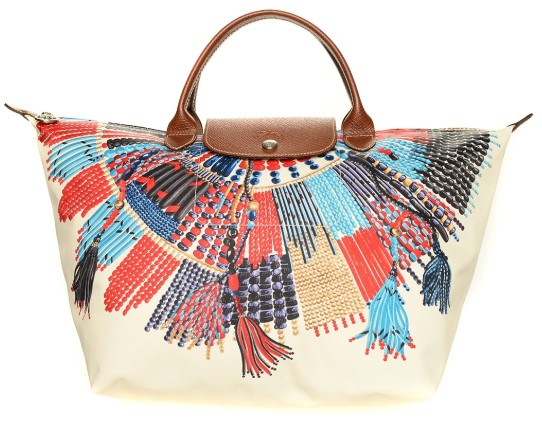 Longchamp Le Pliage Medium Collier Massai Tophandle Bag Blue/Red $189 (RRP $225)