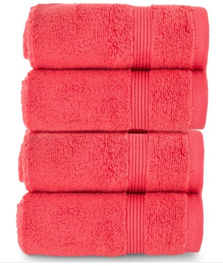 Luxury Living 620GSM Spencer Zero Twist Hand Towel 4-Pack – Ruby $14.99