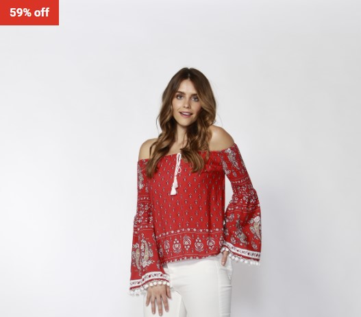 SASS Desert Floral Pom Pom Blouse Desert Floral Print $29 (RRP $69.95)