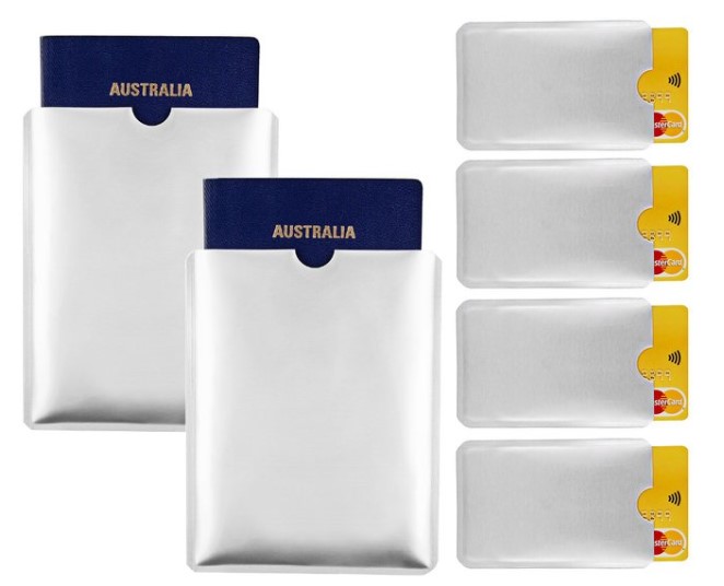 6-Piece RFID Credit Card & Passport Sleeve Set $14.99