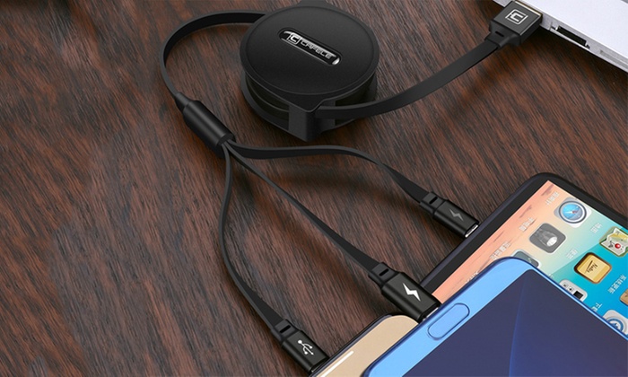 3-in-1 USB Charging Cable for Android, iOS and Type C: One ($16) or Two ($25)