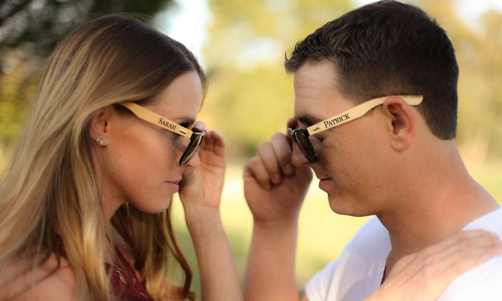One ($19.95), Two ($34.95) or Four ($69.95) Pairs of Personalised Wood-Engraved Sunglasses (Don’t Pay up to $163.16)