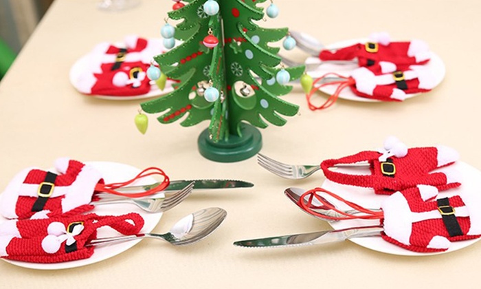 Christmas Santa Claus Cutlery Holder Socks: Six ($9.95), 12 ($12) or 18 ($18)