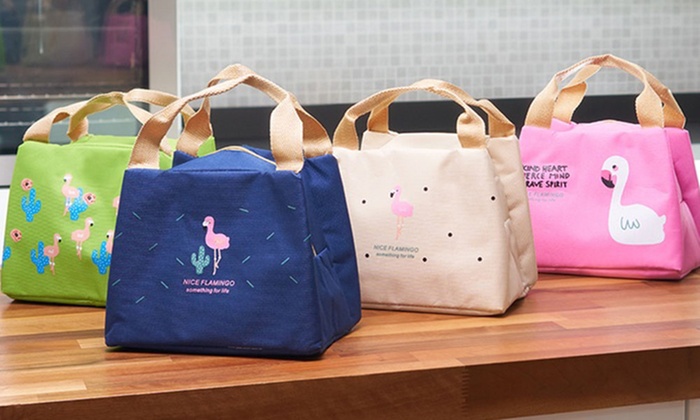 Portable Flamingo Thermal Insulated Lunch Bag: One ($9.95), Two ($15) or Four ($25)