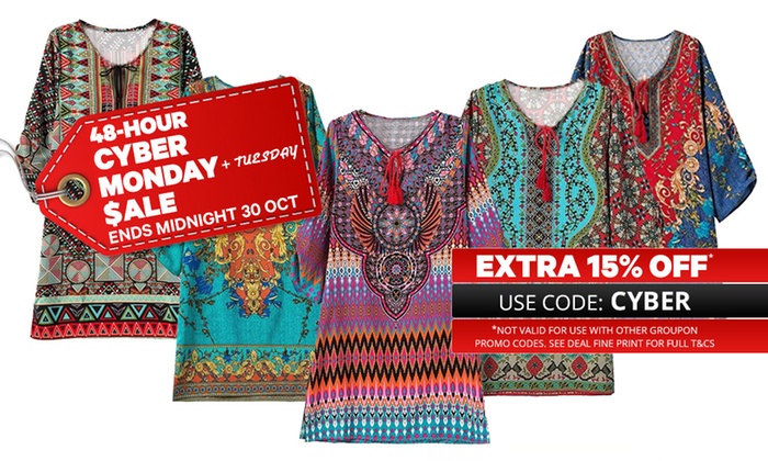 CYBER MONDAY SALE | Front Tie Boho-Styled Printed Mini Dress: One ($16) or Two ($26)