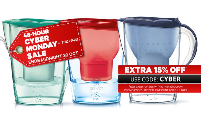 CYBER MONDAY SALE* | $39 for a Brita 2.4L Marella Water Filter Jug in Three Colours with Five Filters (Don’t Pay $82)