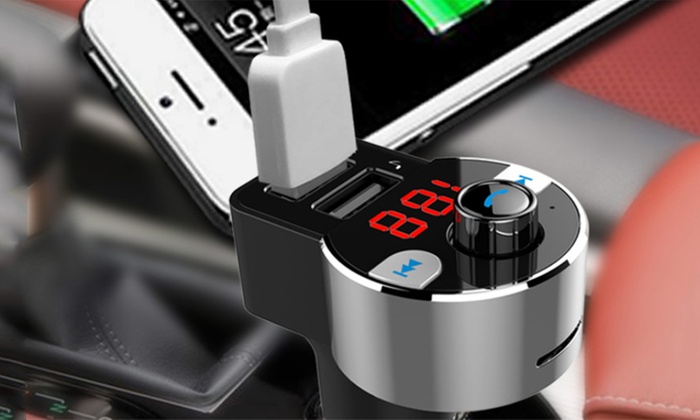 Dual USB Hands-Free Bluetooth Car Kit FM Transmitter: One ($22) or Two ($39)