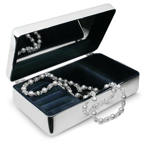 Whitehill Large Silver Plated Beaded Jewellery Box $50.00