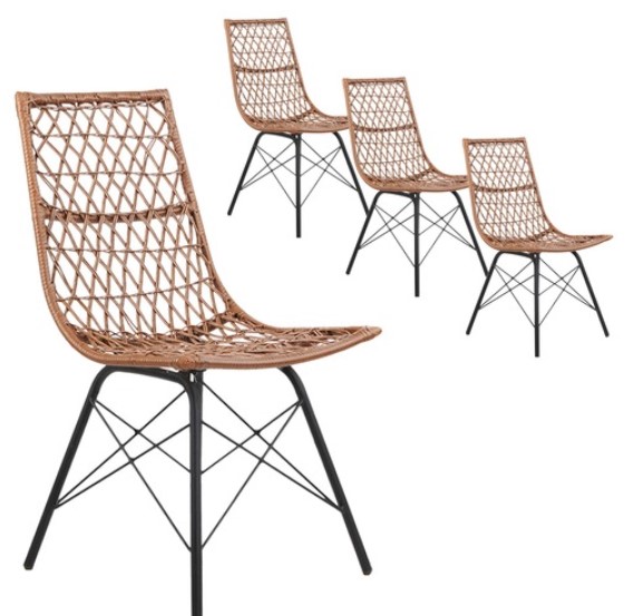 Lui PE Wicker Dining Chairs (Set of 4)  $249.00 (RRP$339.00)