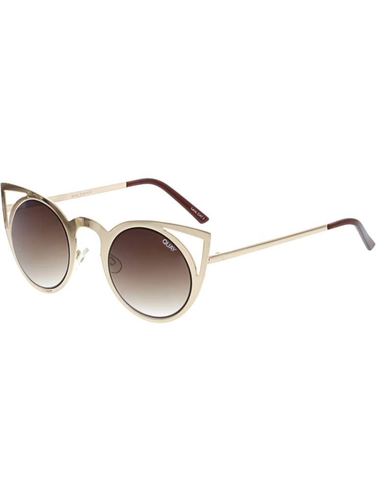 Quay Round Sunglasses Gold & Brown $45