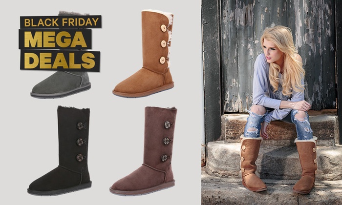 $89.95 for a Pair of Australian Shepherd Water-Resistant Tall Bailey Triple-Button UGG Boots (Don’t Pay $279)