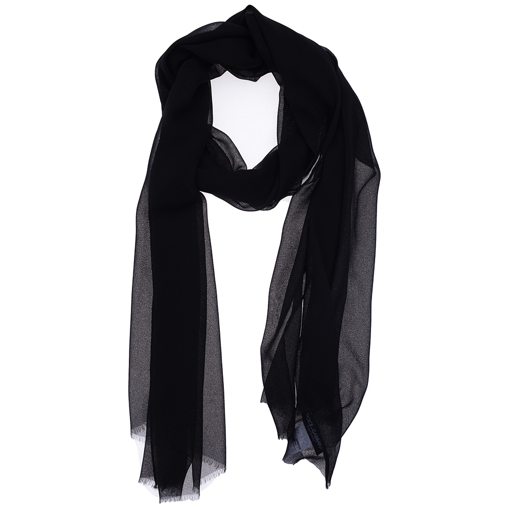 Dolce & Gabbana Silk Scarf Black $99