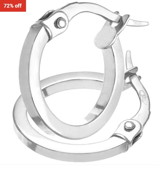 72% OFF Rinani 9ct White Gold Petite Square Tubed Hoop Earrings $71.80 (RRP $252)
