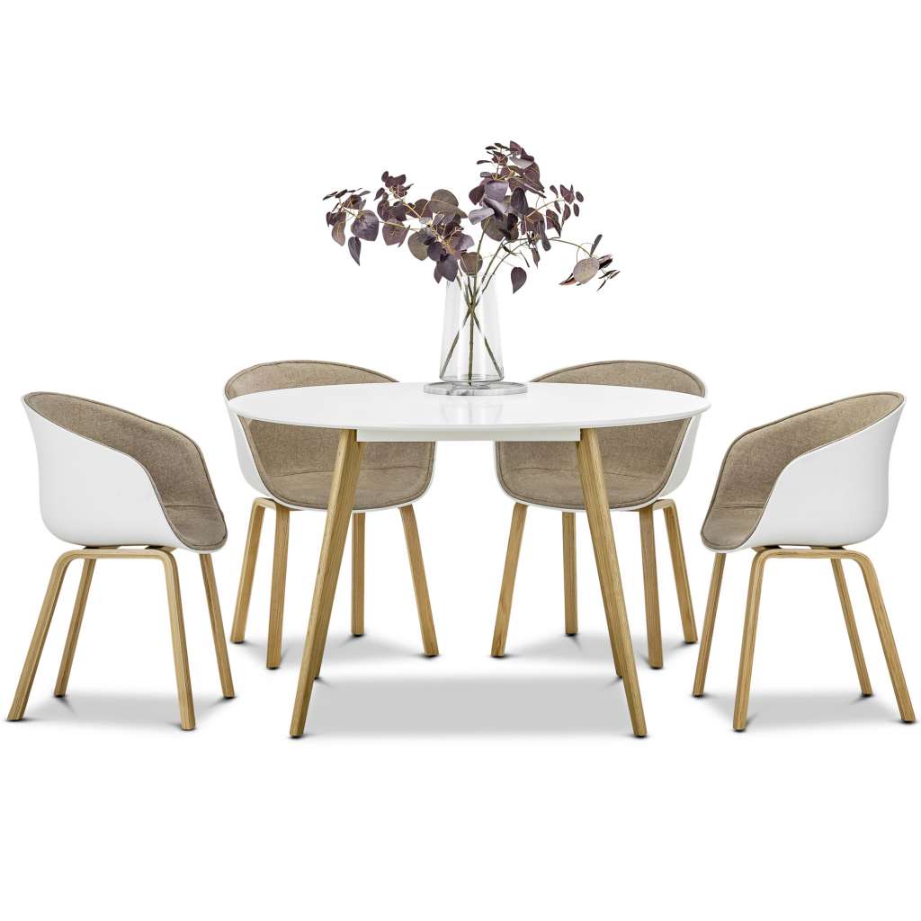 White Heather Dining Table & Eames Replica Scoop Chairs Set $1,029.00  – $1,329.00