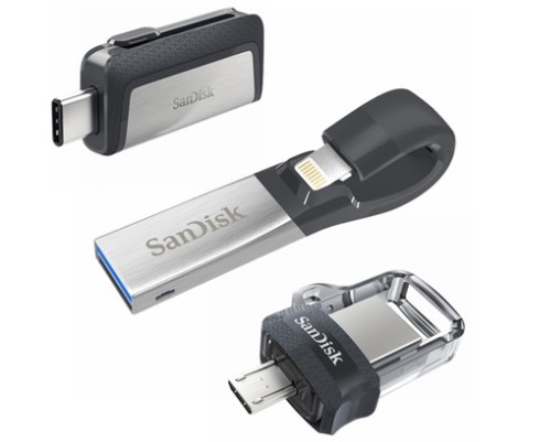 From $22 for a SanDisk USB Flash Drive, in Choice of Type C, Micro, Lightning iXpand Memory Stick and Capacity