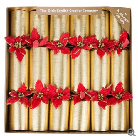 Olde English Cracker Co Bonbon Set 6pc Poinsettia $27.00 (RRP:$49.00)