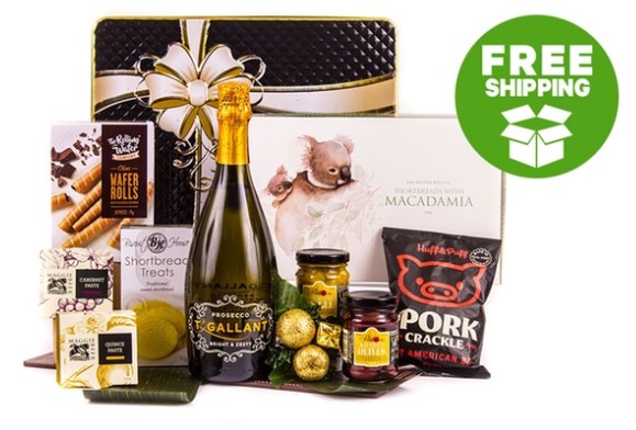 Free Shipping: From $39 to $99 for Gift Packaged Christmas Hampers with Wine and Goodies (Up to $150 Value)