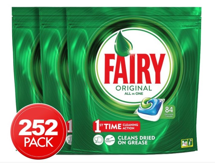 252pk Fairy All in One Dishwashing Tabs $49 (Don’t pay $133.39)