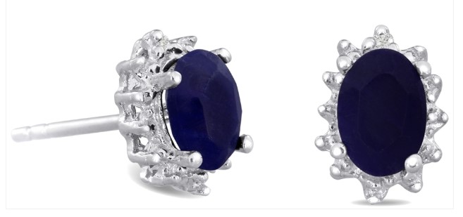 76% off Hansa USA 1ct Sapphire & Diamond Earrings In Sterling Silver $45 (RRP $184)