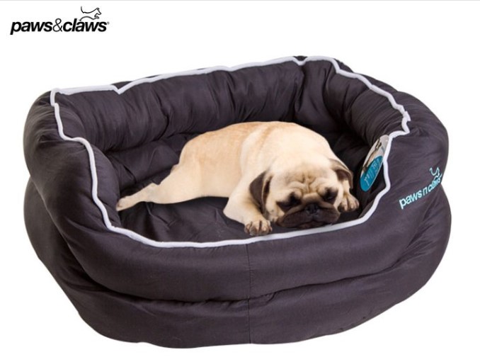 Paws & Claws Pet Bed Microfibre Large/Black 85x75cm $29.99