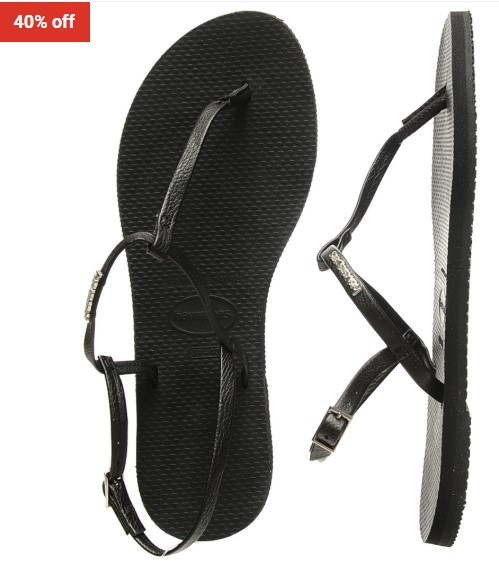 40% OFF Havaianas Black You Riviera Thongs $29.99 (RRP $49.99)