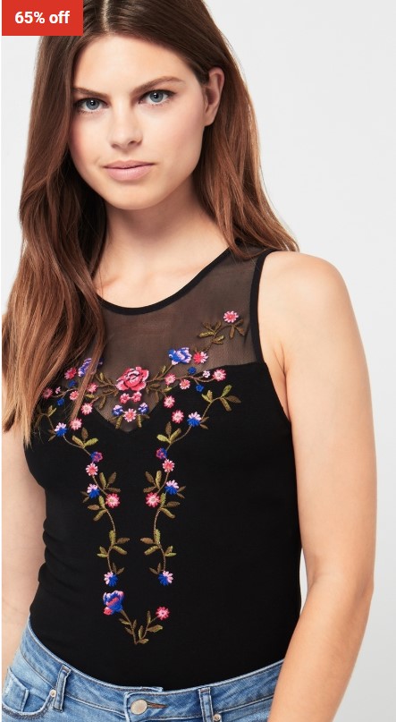 65% OFF Miss Selfridge Sleeveless Embroidered Body Black $19 (RRP $54)