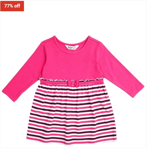 77% OFF Beebay Infant Dress Striped With Bow Organic Pink $18.99 (RRP $82)