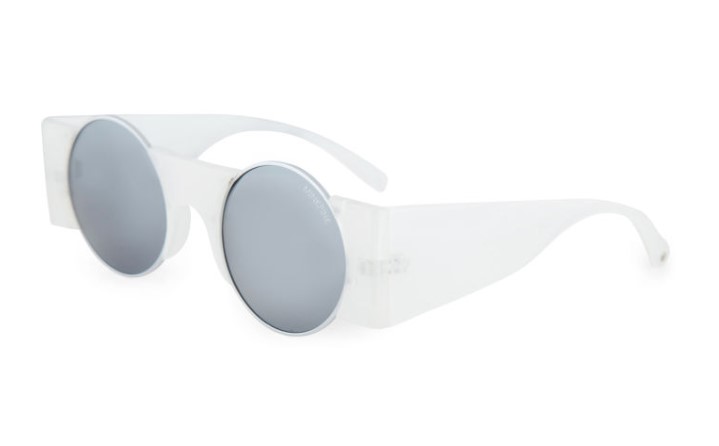 MINKPINK Women’s Gone Ga Ga Sunglasses – White Frost/Smoke $9.99